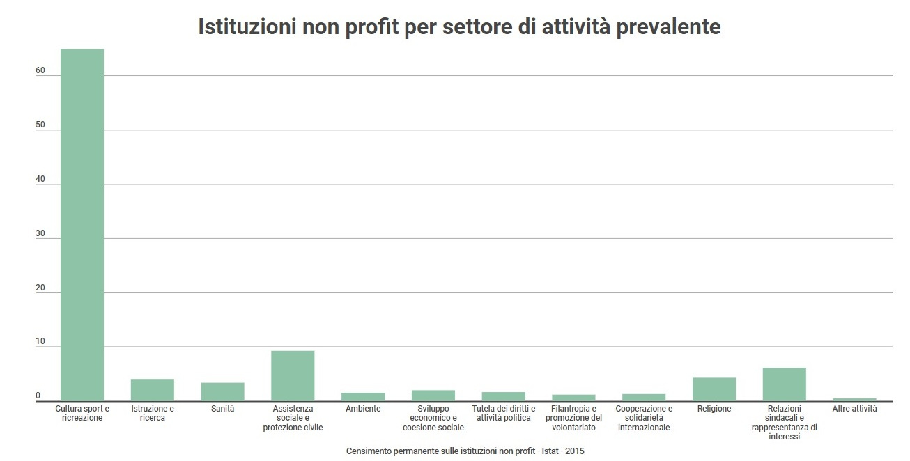 Istituzioni non profit per attività prevalente