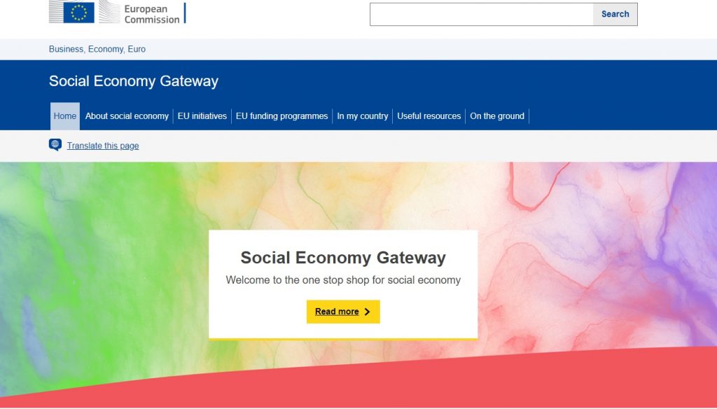 Schermata sito economia sociale 