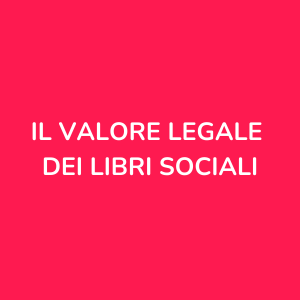 valore legale libri sociale